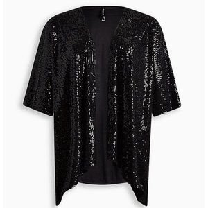 Torrid Black Sequin Ruana